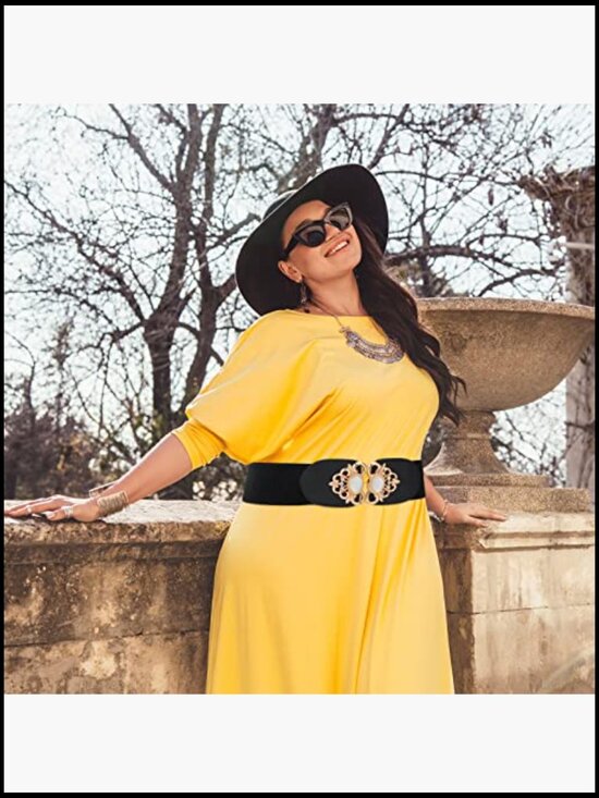 Plus Size Elastic Waist Belts for Women 4 Pack Wide Stretchy Faux Leather main image 6
